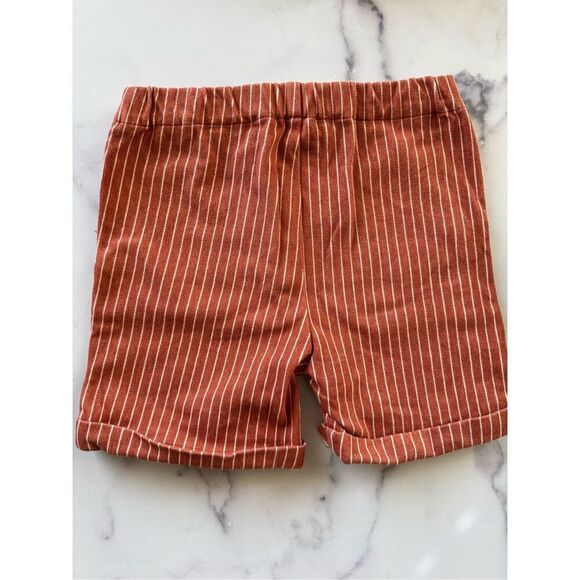 My Brother John boys size 7 burnt orange striped retro cotton Australian shorts - Picture 3 of 5